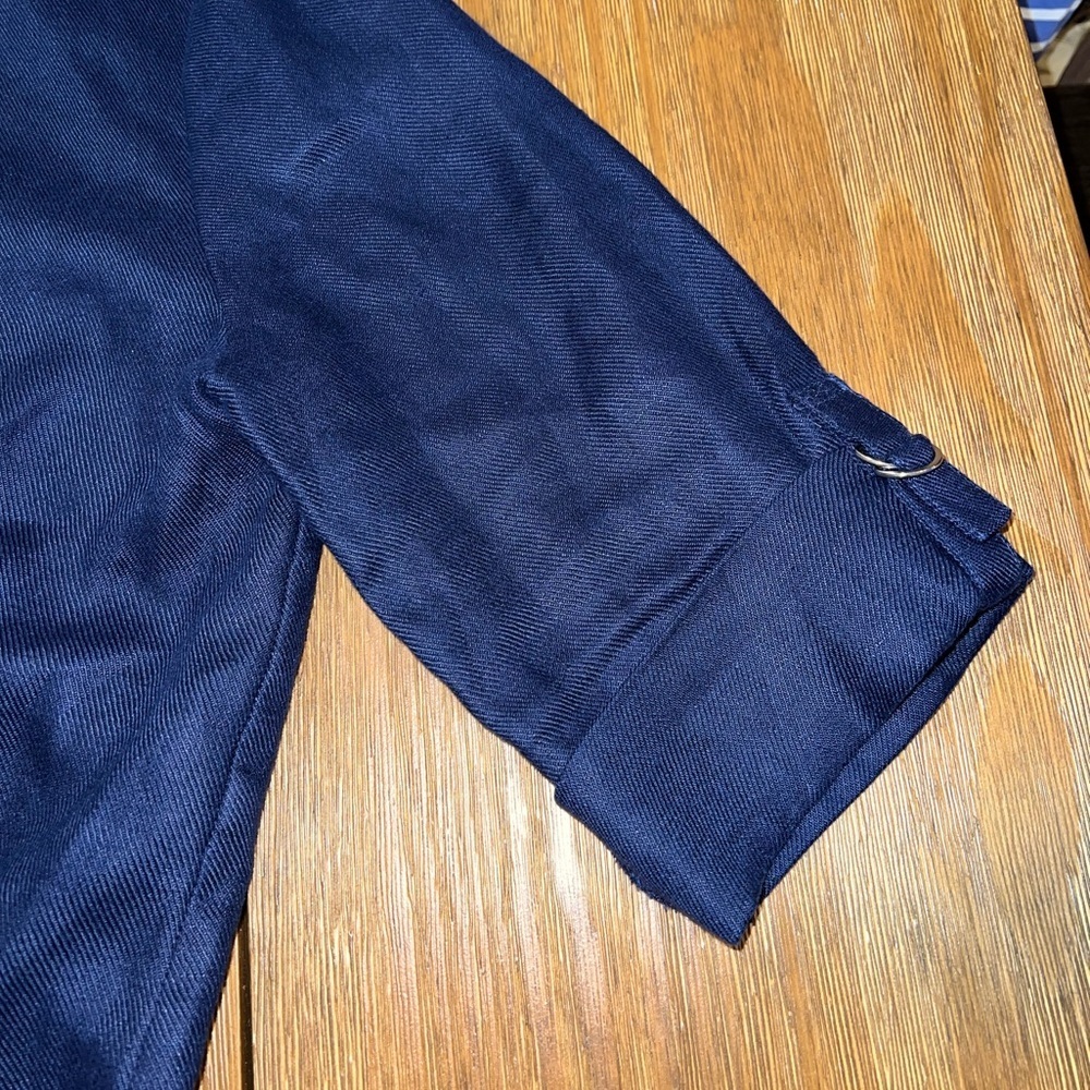 Chico's Navy 100% Linen Lightweight Utility Zip-Up Jacket - Size 1 - Picture 8 of 10